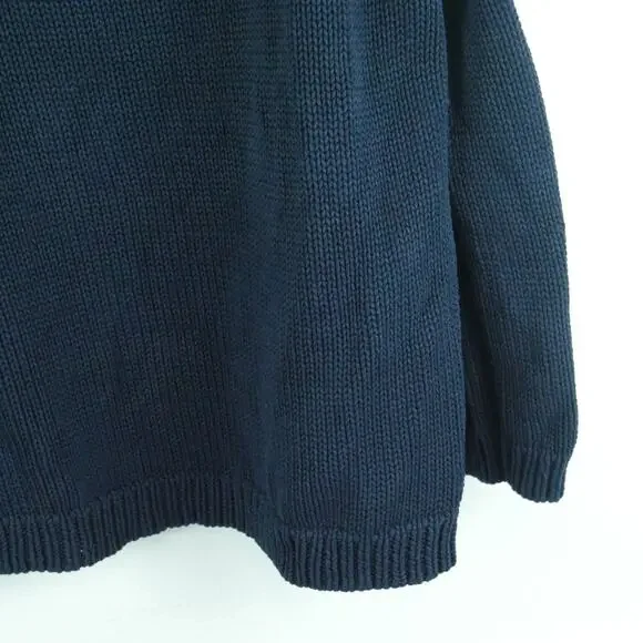 Lauren Ralph Lauren 2X Sweater Navy Blue Heavy Cotton Vintage 90s Preppy Capsule - Picture 3 of 7